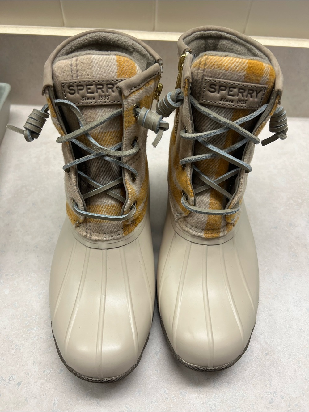 Sperry Saltwater Wool Plaid Duck Boots